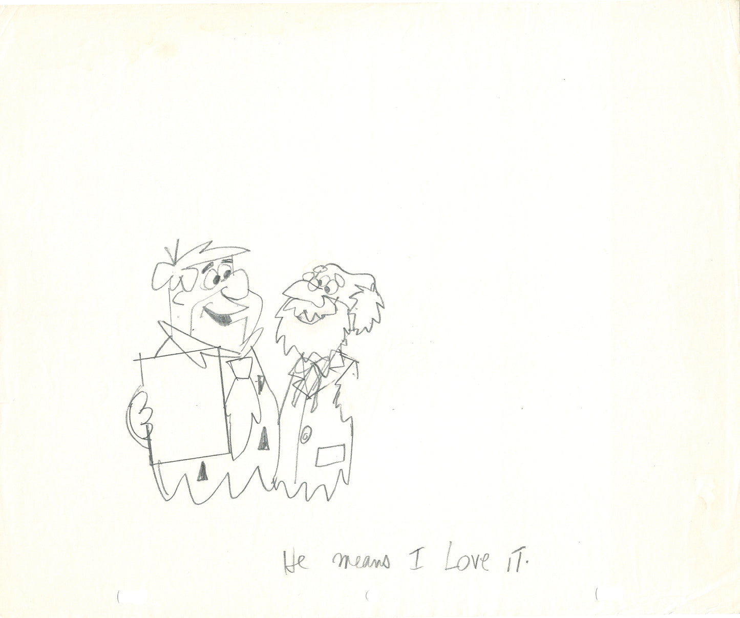 The Flintstones Production Animation Art Cel Drawing from Hanna-Barbera 1970's or 80's Fruity Pebbles Commercial from Babet R5
