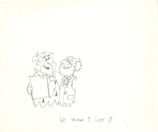 The Flintstones Production Animation Art Cel Drawing from Hanna-Barbera 1970's or 80's Fruity Pebbles Commercial from Babet R5