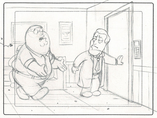 Family Guy Peter Griffin Hand-Drawn Production Animation Storyboard FOX 2000 Second Season Paulie