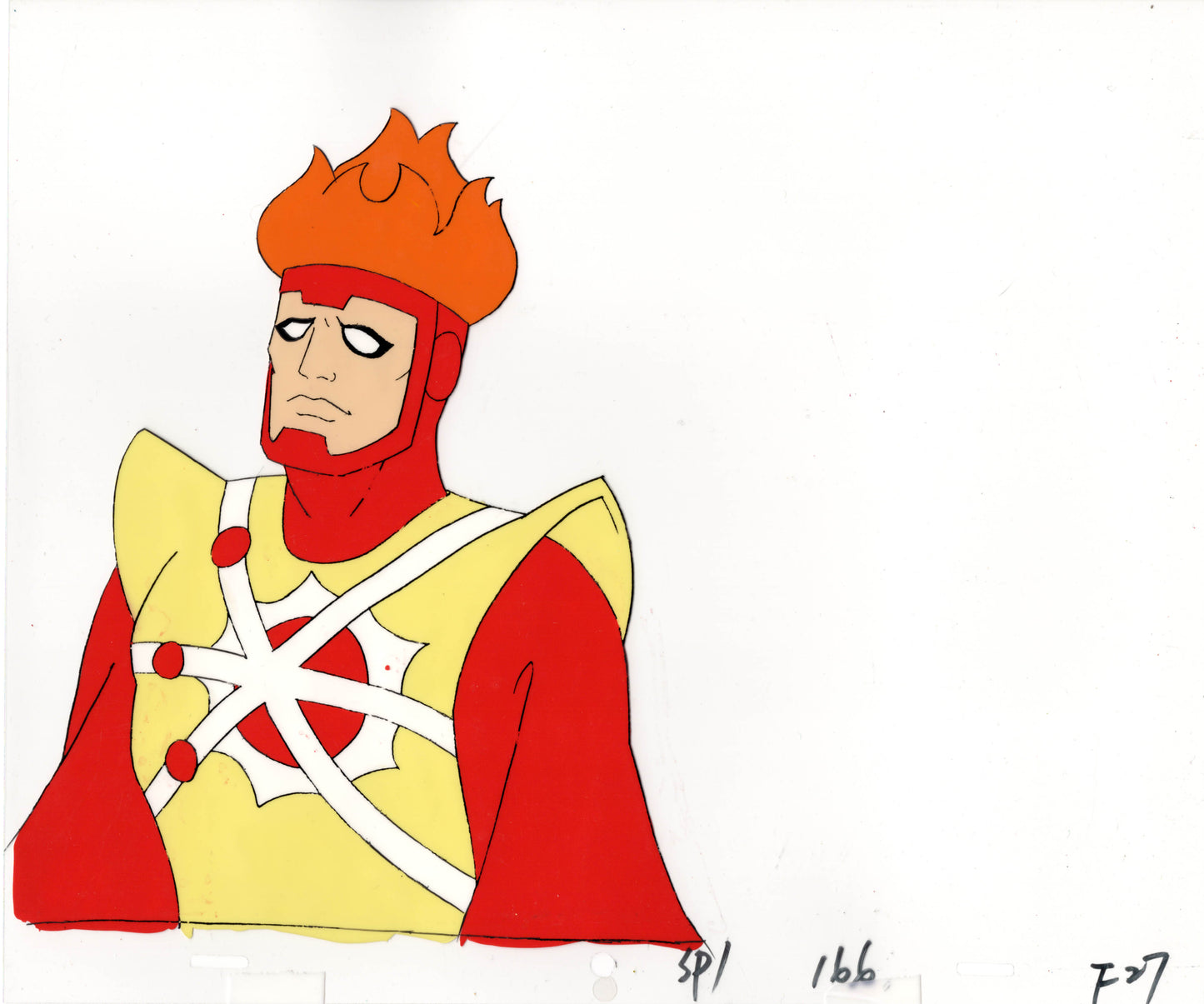 Superfriends Firestorm Animation Cartoon Cel AND OBG Background Hanna Barbera