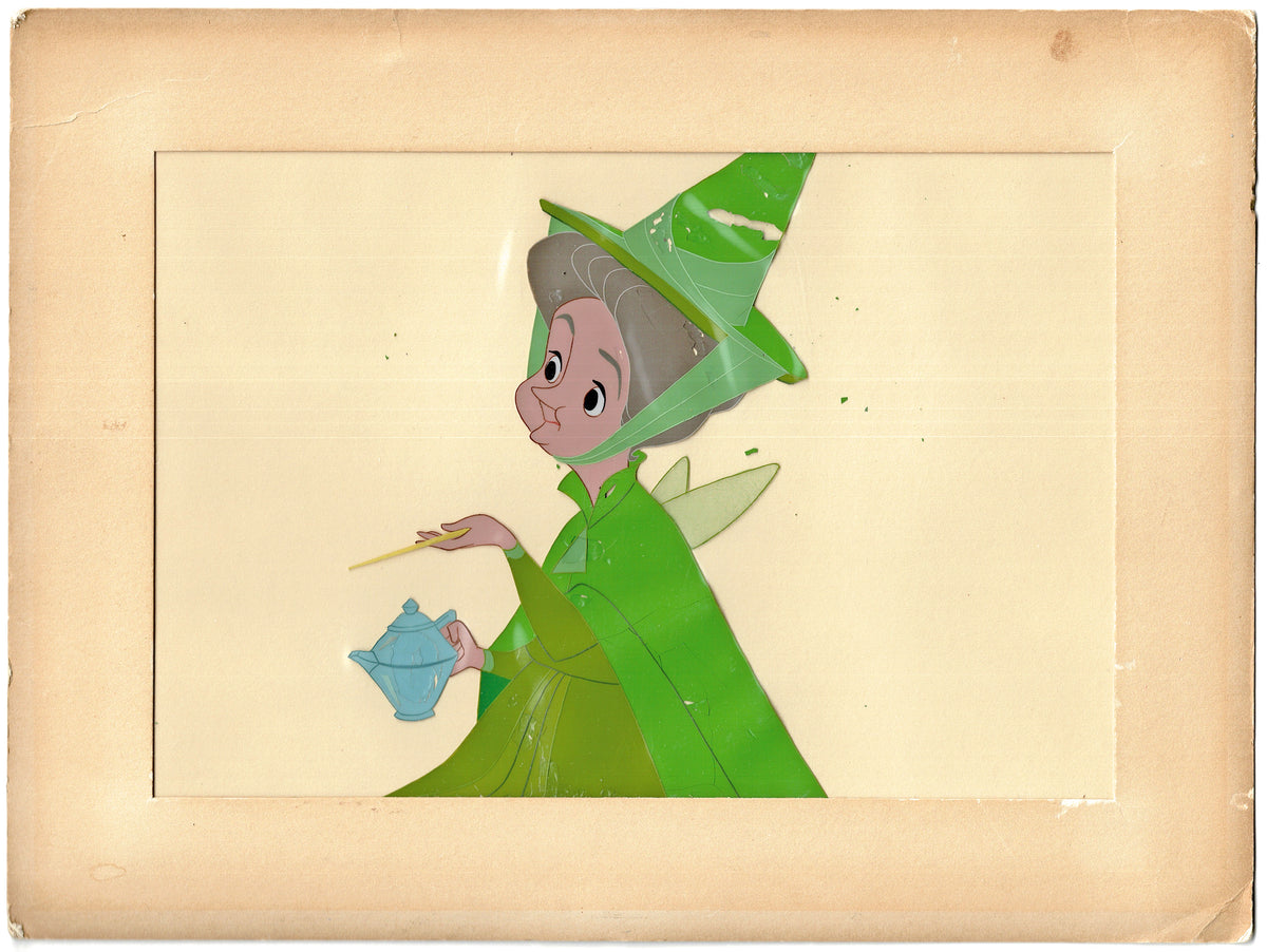 Sleeping Beauty Flora Cel from Walt Disney Art Corner Store 1959 with Gold Label C-JL