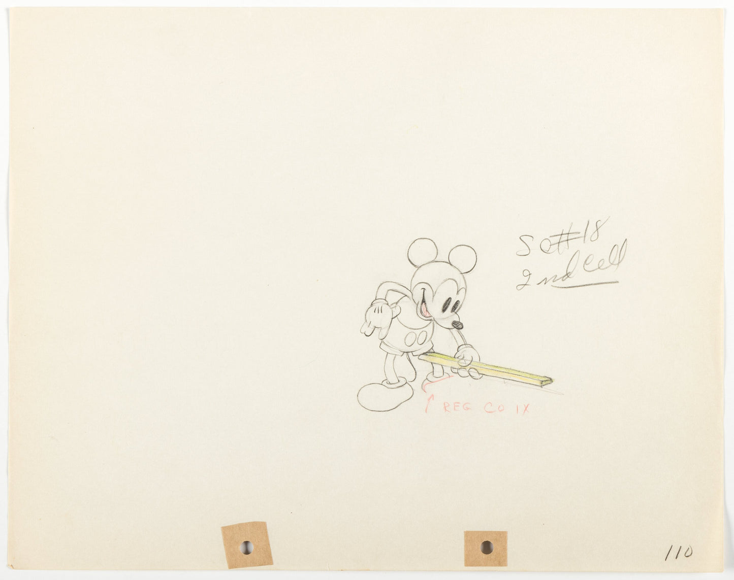 Mickey Mouse 1935 Original Production Animation Cel Drawing from Disney Mickey's Man Friday 110