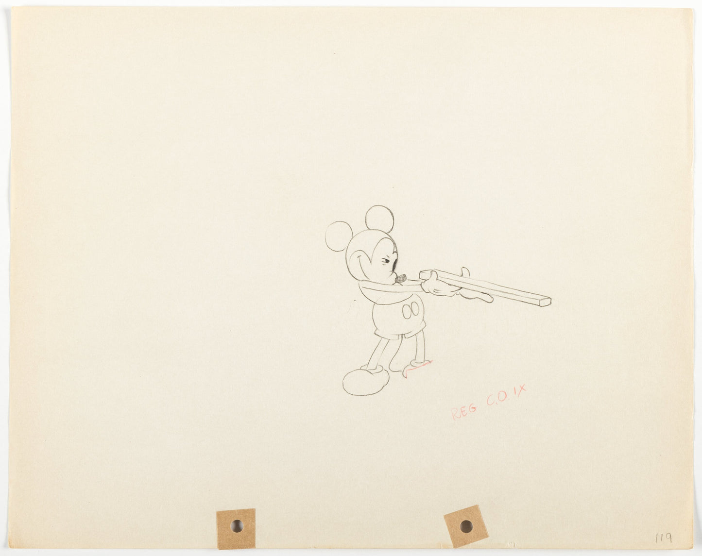 Mickey Mouse 1935 Original Production Animation Cel Drawing from Disney Mickey's Man Friday 119