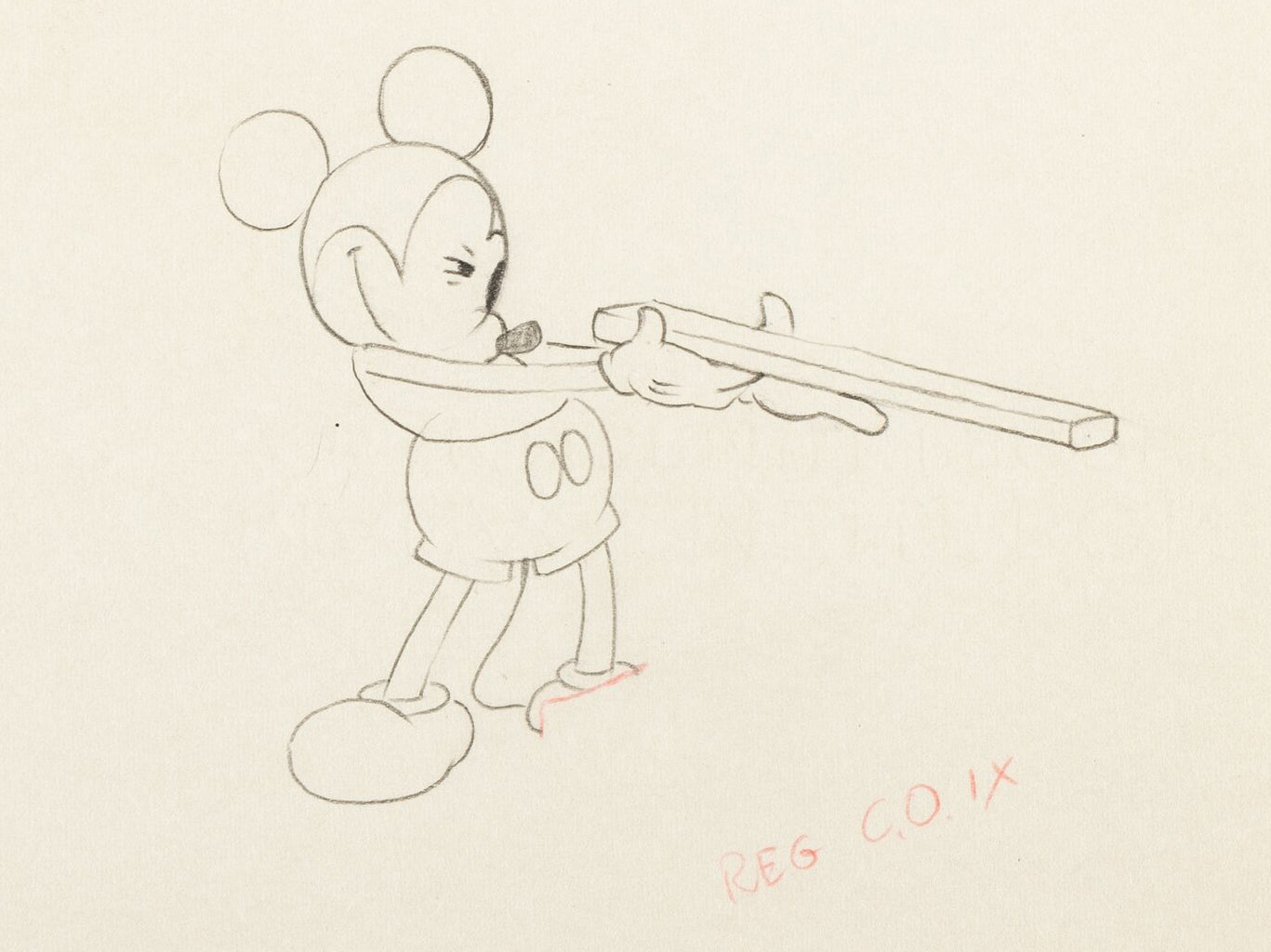 Mickey Mouse 1935 Original Production Animation Cel Drawing from Disney Mickey's Man Friday 119