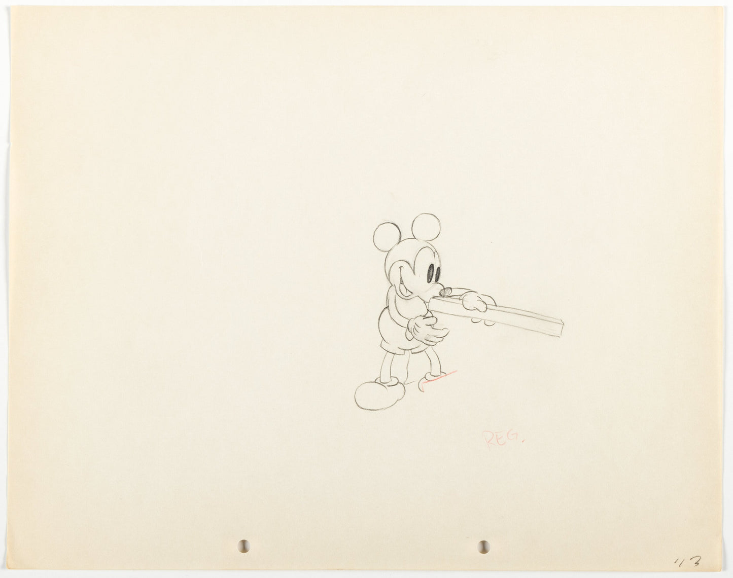 Mickey Mouse 1935 Original Production Animation Cel Drawing from Disney Mickey's Man Friday 43