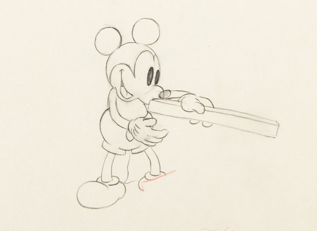 Mickey Mouse 1935 Original Production Animation Cel Drawing from Disney Mickey's Man Friday 43