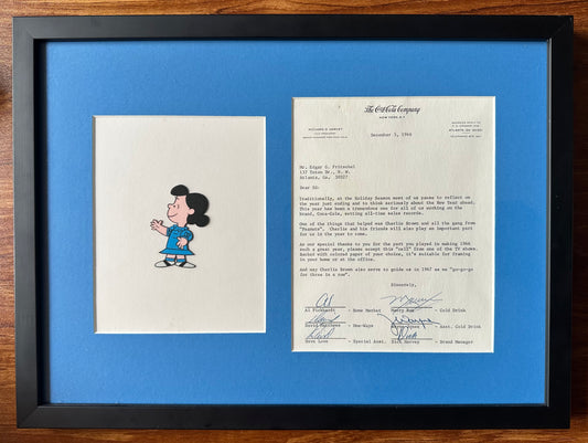 A Charlie Brown Christmas Production Animation Cel of Lucy Introducing Charlie Brown from 1965 Charles Schulz Peanuts Melendez Studio