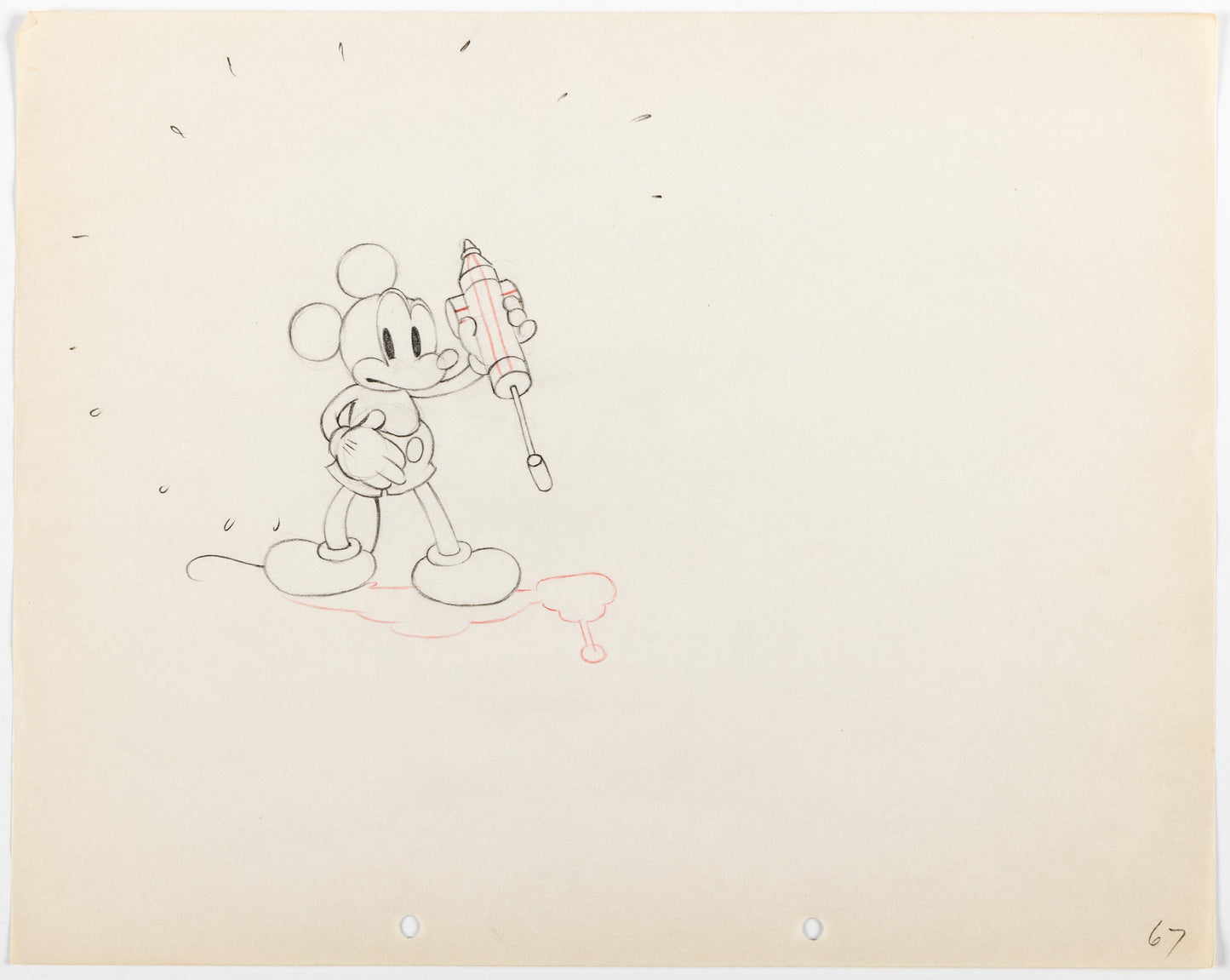 Mickey Mouse 1935 Original Production Animation Cel Drawing from Disney Mickey's Garden 67