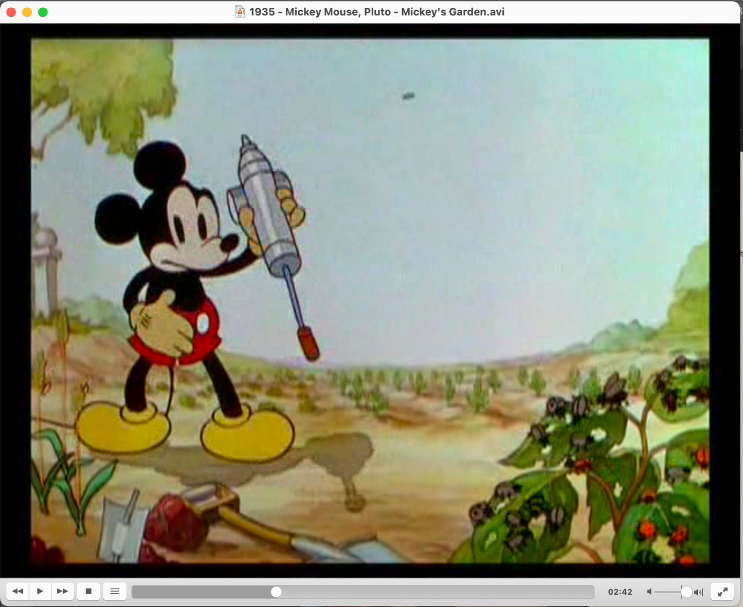 Mickey Mouse 1935 Original Production Animation Cel Drawing from Disney Mickey's Garden 67