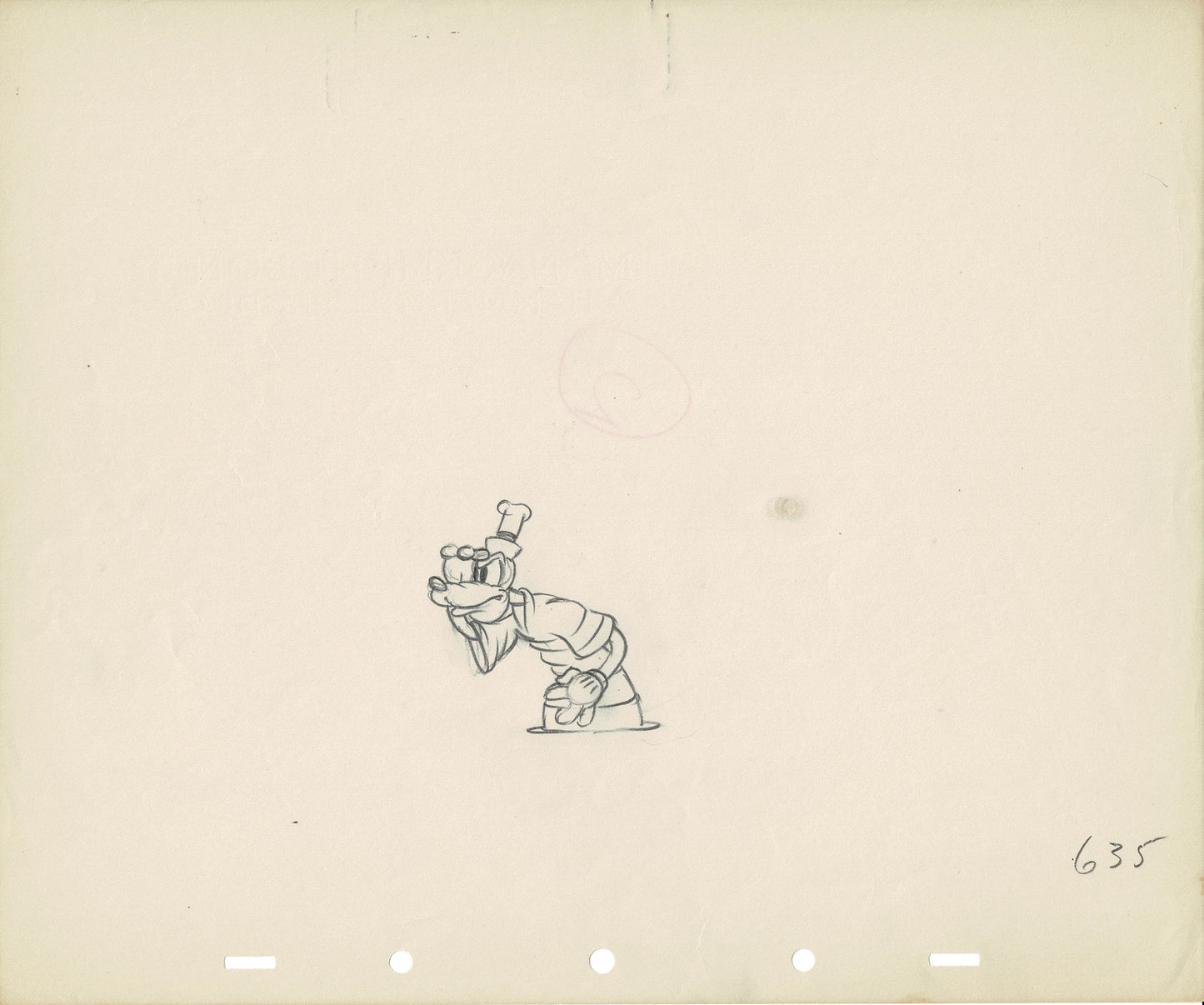 Goofy Mickey 1937 Production Animation Cel Drawing Disney Hawaiian Holiday 635