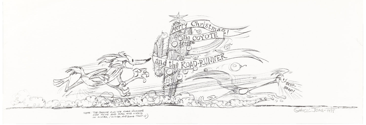 Chuck Jones SIGNED Warner Bros Paper Gift Card Print 1975 OH