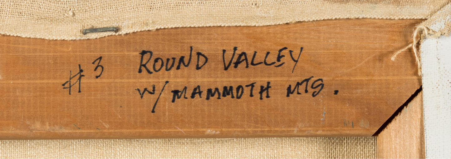 Walt Disney Painter Ralph Hulett Original Painting Acrylic on Canvas "Round Valley with Mammoth Mountains" 1950's/1960's