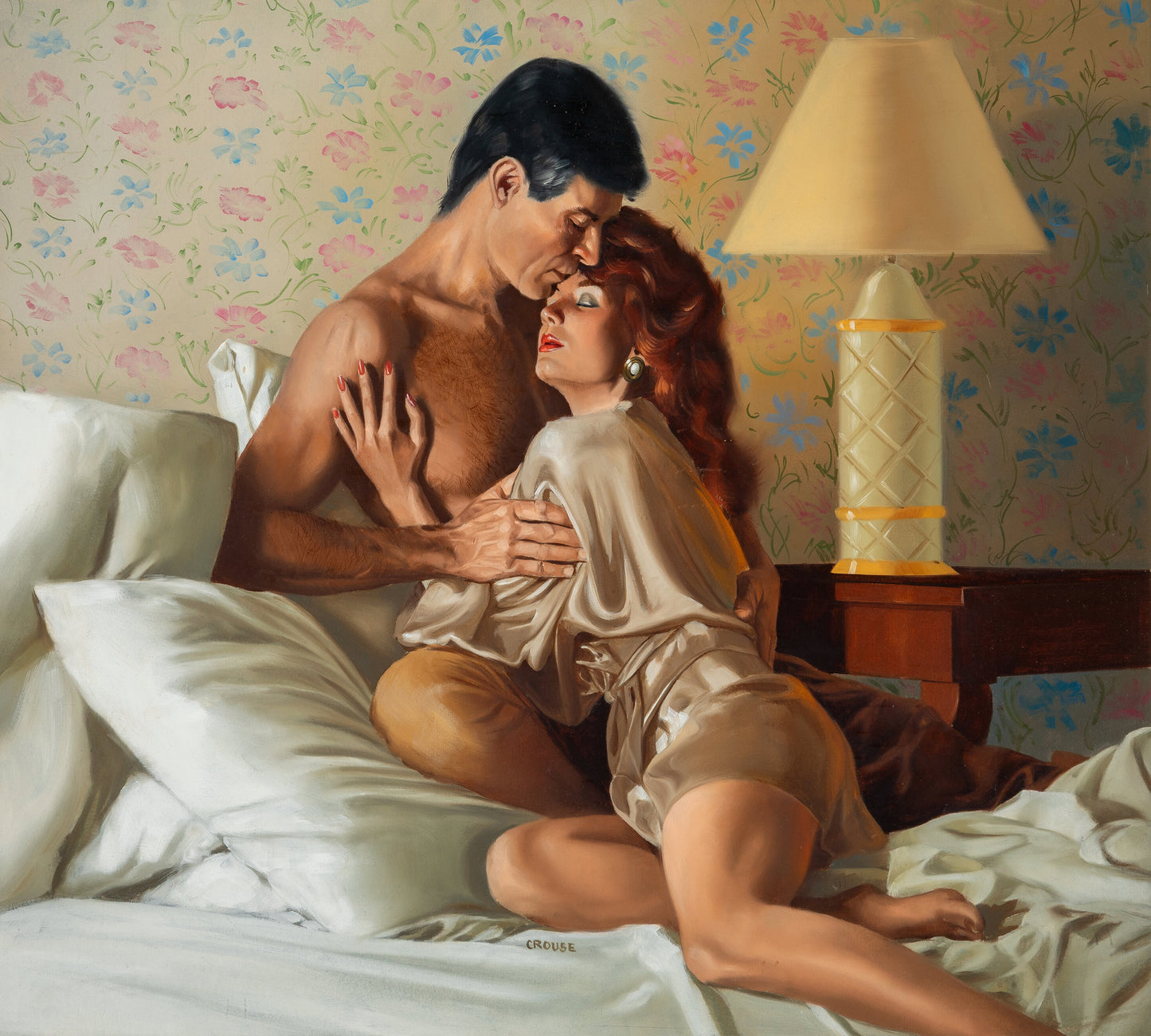 Harlequin Book Cover Original Art Painting Merlyn's Magic Carole Mortimer 1986 Signed by Artist Danny Crouse