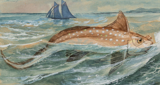 James Carter Beard Original Ink and Watercolor Painting "Spotted Chimera" 1904 Ex-BSA Collection Framed