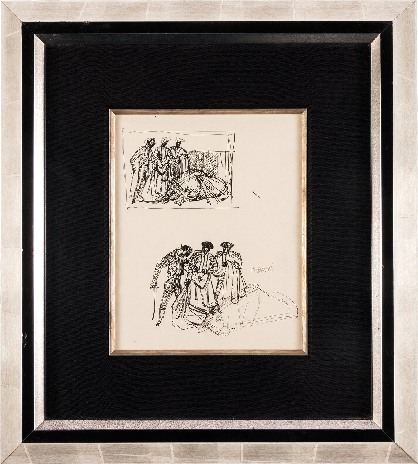 Bullfighting Animator Marc Davis Original Preliminary Drawing One of a Kind from Disneys Nine Old Men 1948 2
