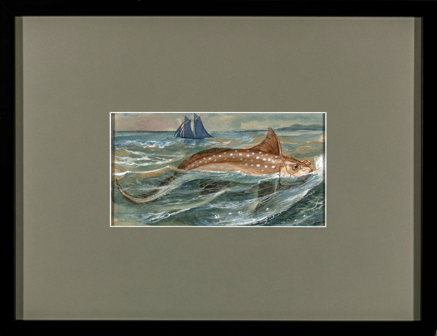 James Carter Beard Original Ink and Watercolor Painting "Spotted Chimera" 1904 Ex-BSA Collection Framed