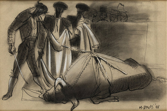 Bullfighting Animator Marc Davis Original Drawing One of a Kind from Disneys Nine Old Men 1948 1