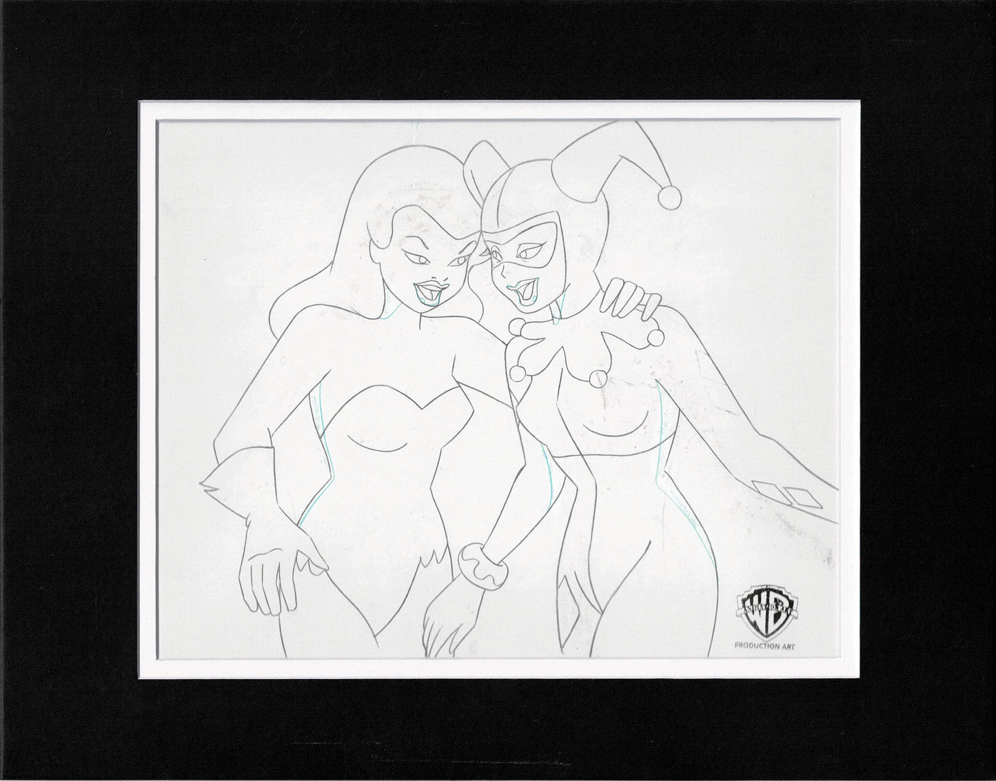 Batman Animated Series BTAS Cel Drawing Harley Quinn and Poison Ivy Warner Bros 1993