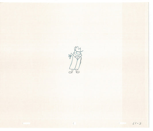 Sesame Street Cel Drawing Detective The Heavyweight Production Cartoon Ivanick 1989 BD-11