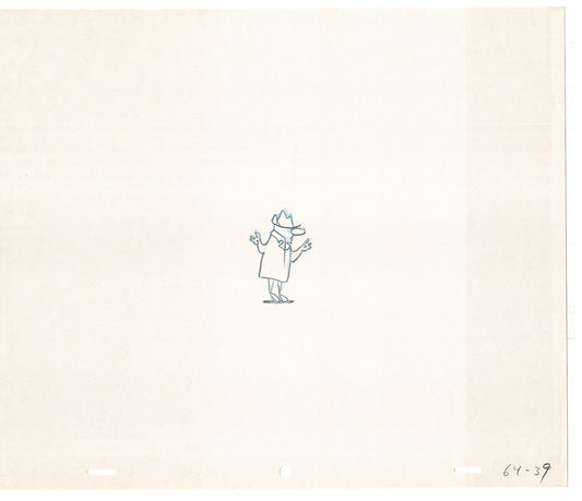Sesame Street Cel Drawing Detective The Heavyweight Production Cartoon Ivanick 1989 BD-21
