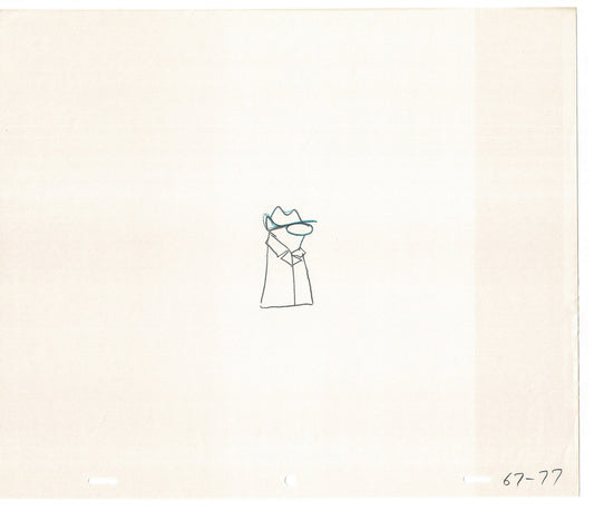 Sesame Street Cel Drawing Detective The Heavyweight Production Cartoon Ivanick 1989 BD-34