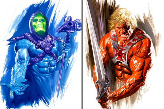 Skeletor and He-Man Masters of the Universe (lot of 2) Comics Alex Ross Signed Prints on Paper Limited Edition of 25 Printers Proof Edition