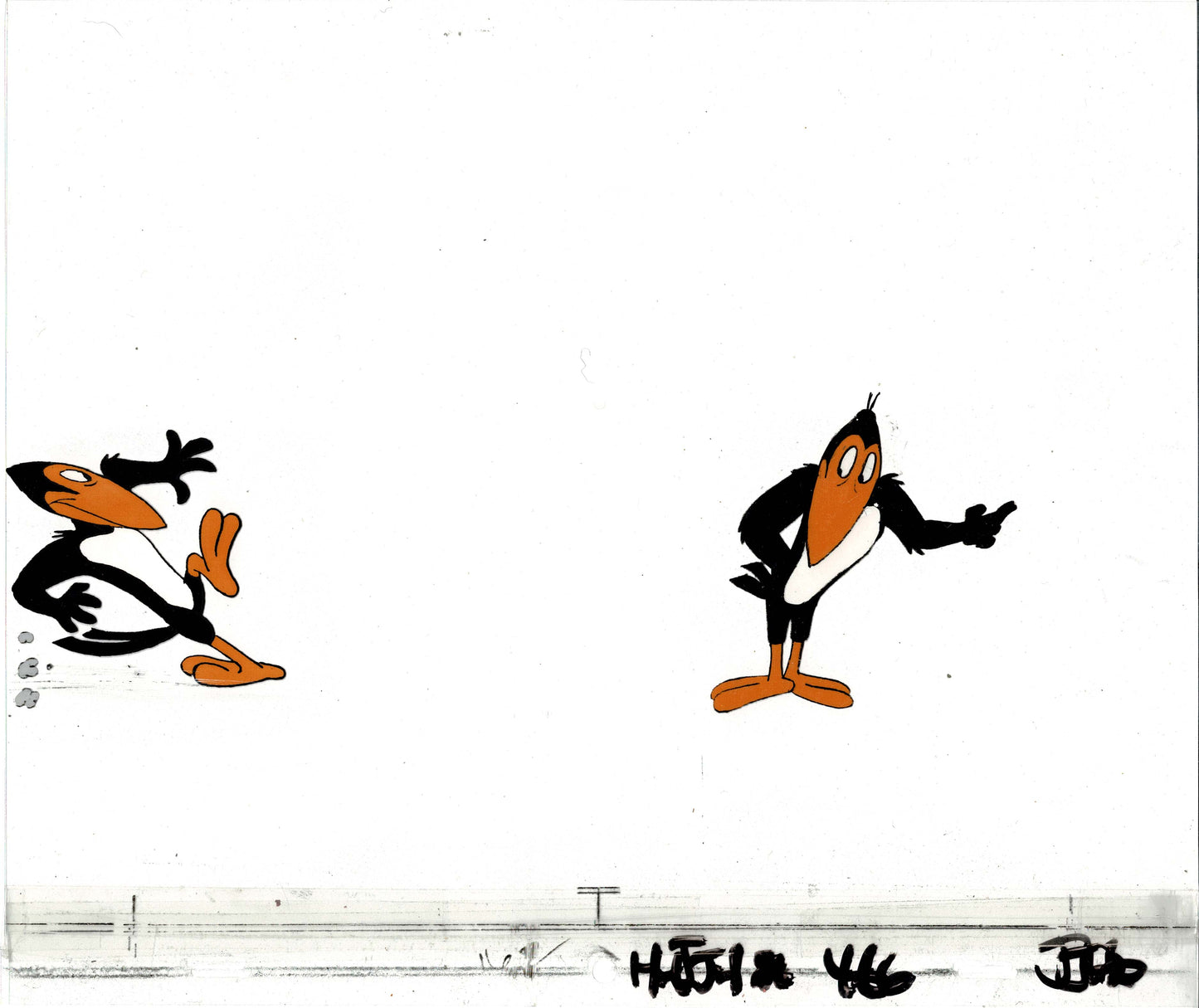 Heckle and Jeckle Production Animation Cel Setup Filmation 1979-80 h36