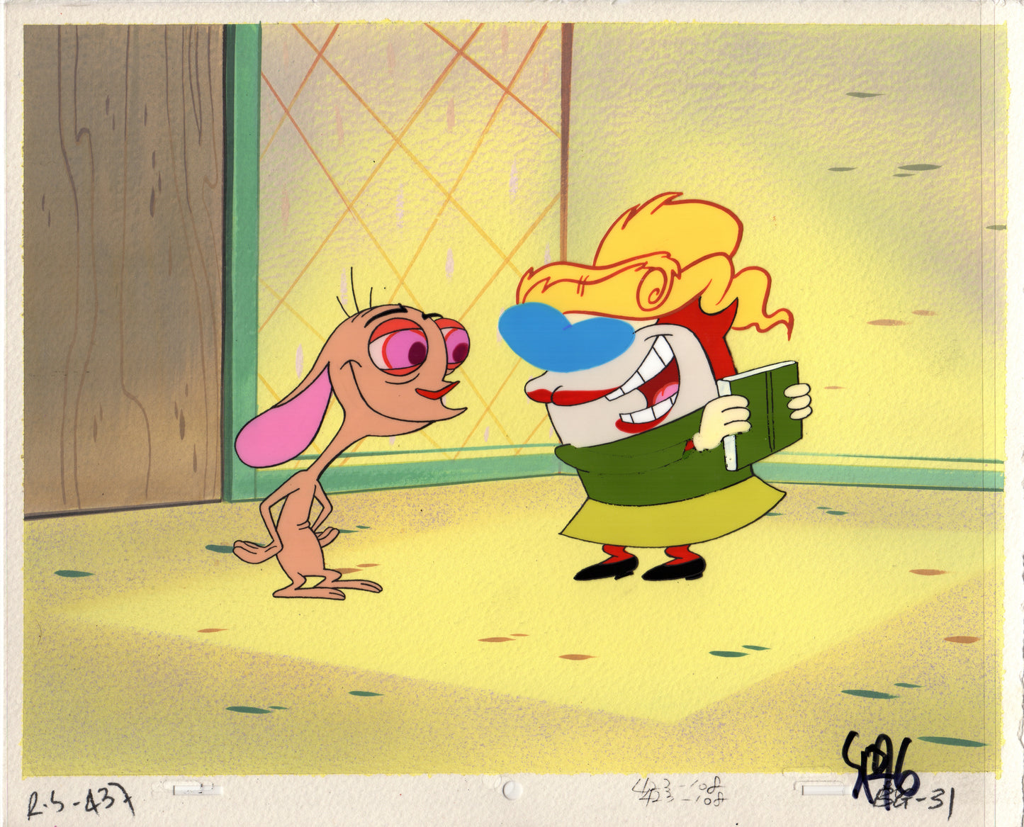 Ren and Stimpy Animation Cartoon Cel and Hand-Painted Background OBG from Nickelodeon 1994-5 8 FC