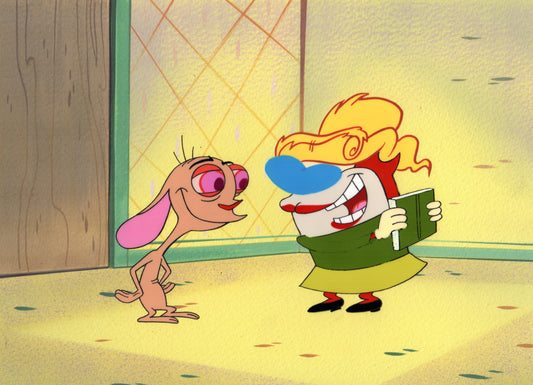 Ren and Stimpy Animation Cartoon Cel and Hand-Painted Background OBG from Nickelodeon 1994-5 8 FC