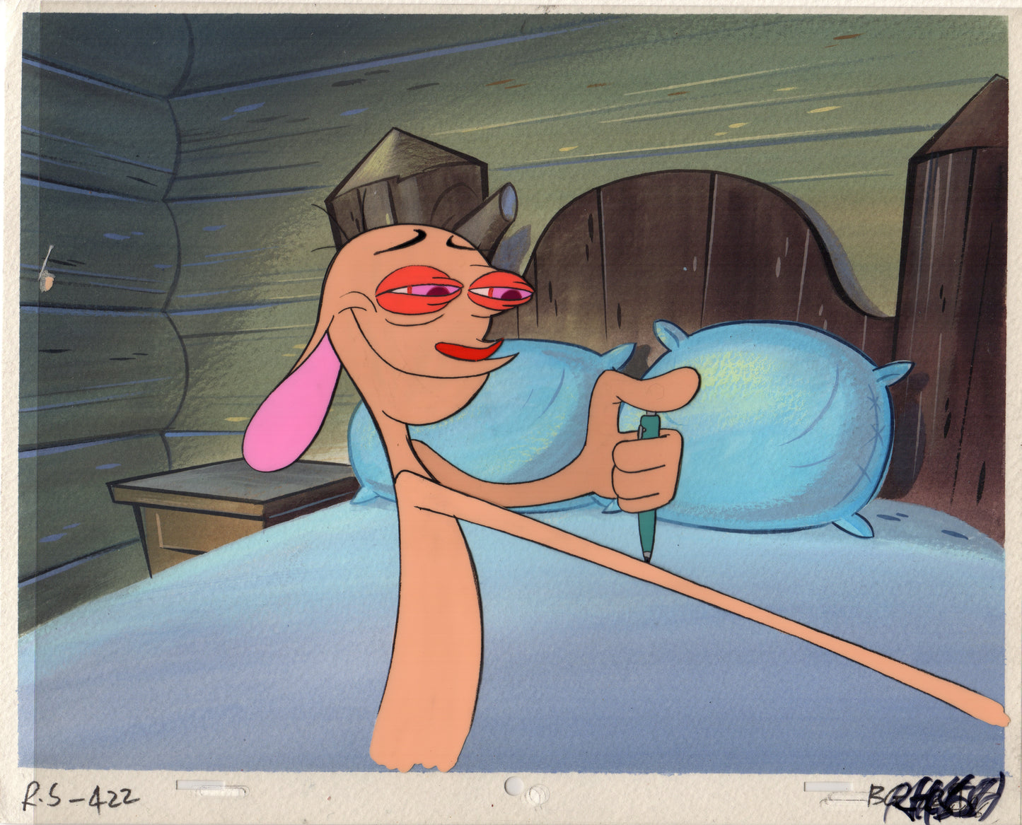 Ren and Stimpy Animation Cartoon Cel and Hand-Painted Background OBG from Nickelodeon 1994-5 11 FC