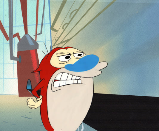 Ren and Stimpy Animation Cartoon Cel and Hand-Painted Background OBG from Nickelodeon 1994-5 12 FC