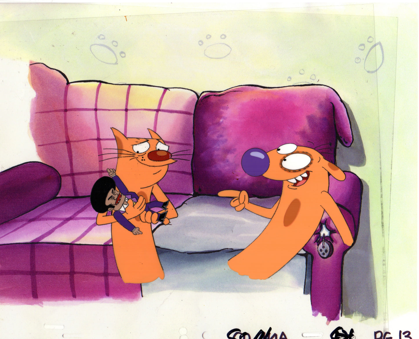 CatDog Cat Dog Production Animation Cel from Nickelodeon 1998-2005 24 FC