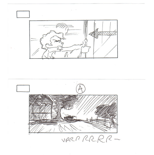 2 LOT The Iron Giant Production Animation Original Ink Storyboards 1999 WB 2