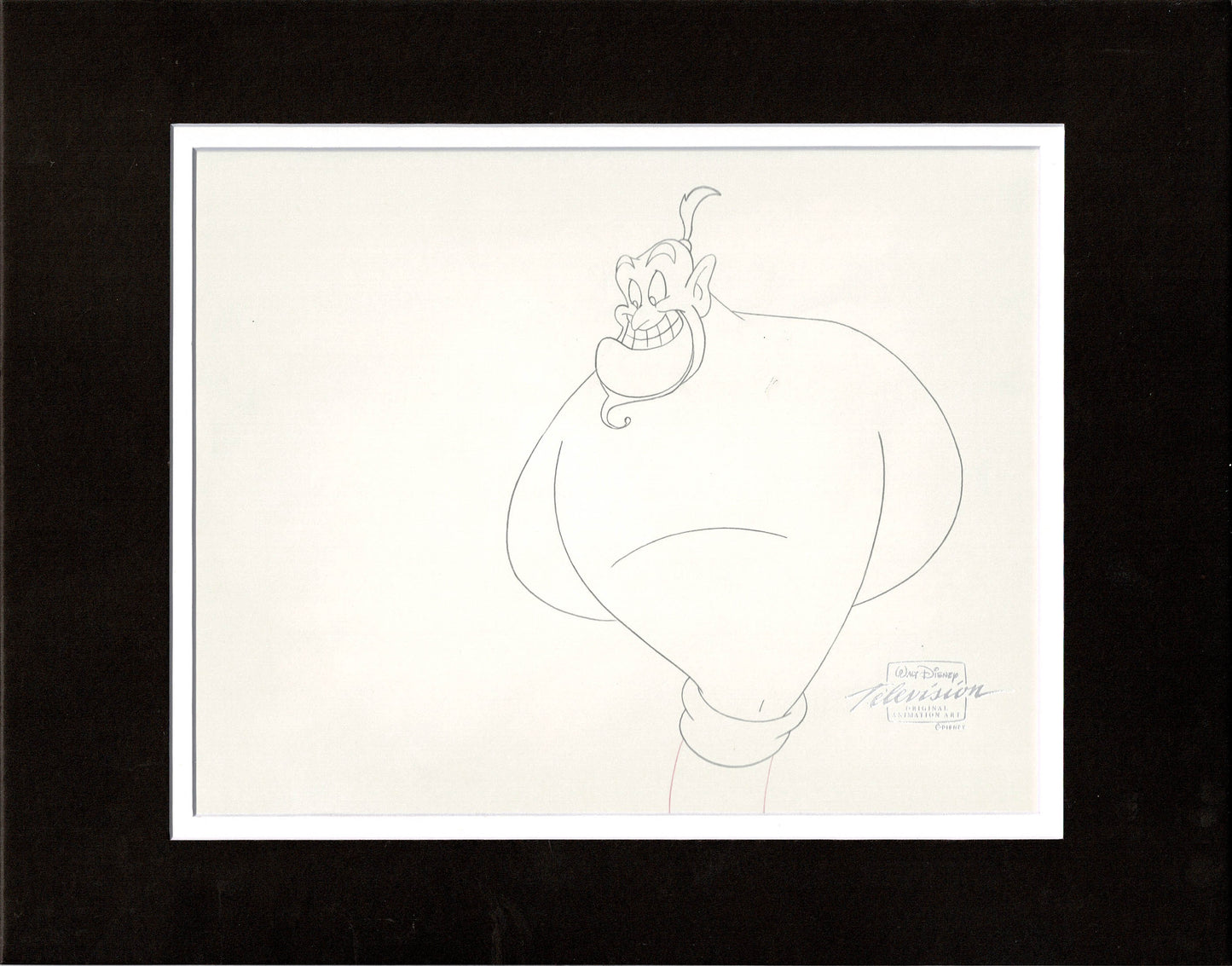 Aladdin Jasmine Genie Walt Disney Cartoon Production Animation Cel and Drawing from 1994 Return of Jafar Matted 13 C-A