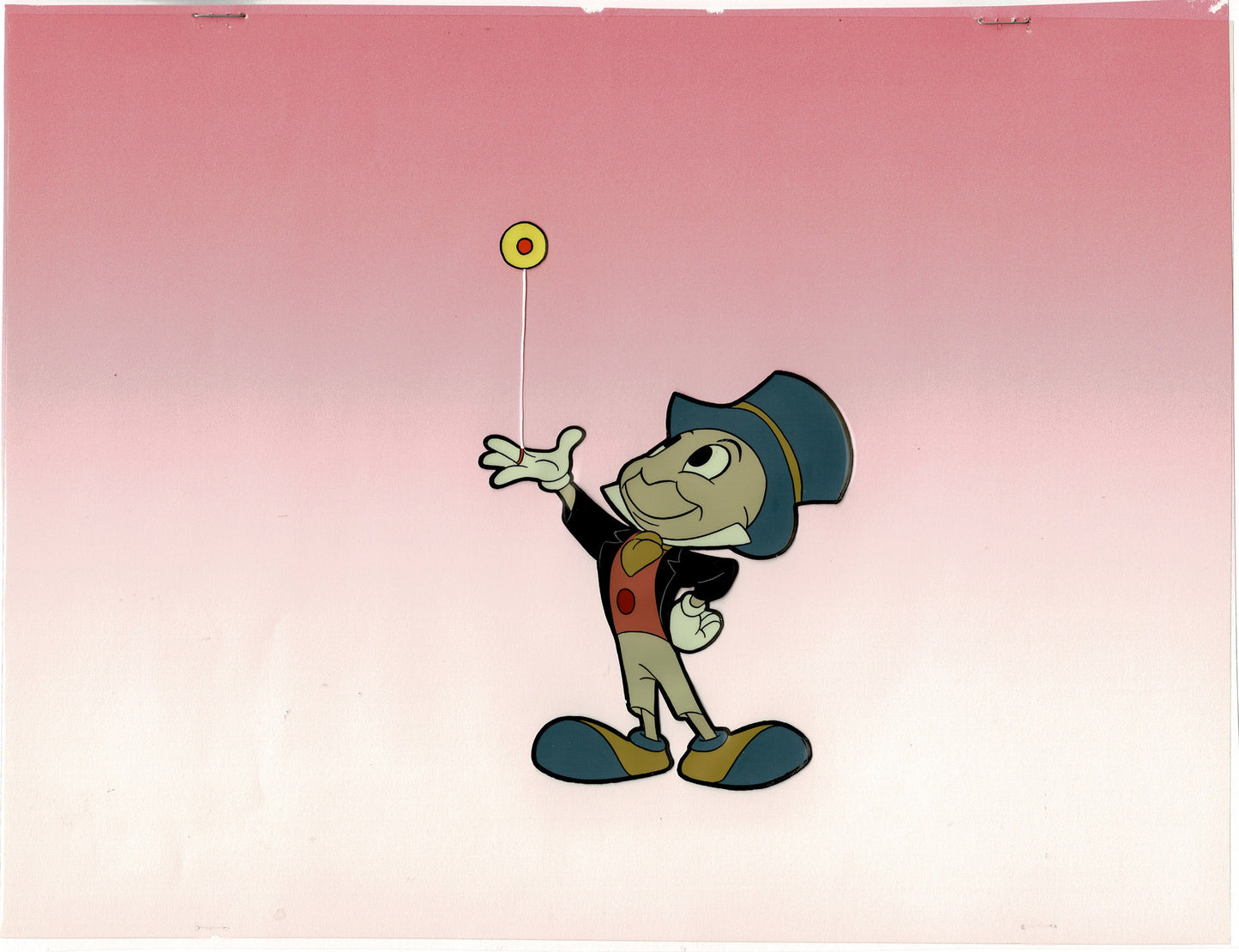 Jiminy Cricket Walt Disney Production Animation Cel 1950's Art Corner C-KO