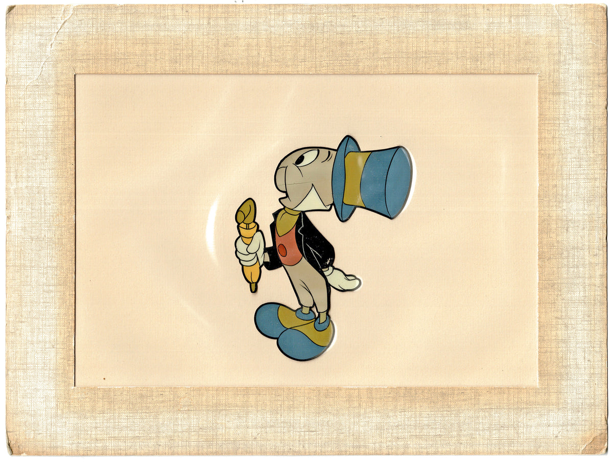 Jiminy Cricket Walt Disney Production Animation Cel 1950's Art Corner C-JL