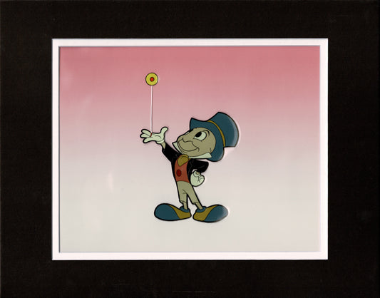 Jiminy Cricket Walt Disney Production Animation Cel 1950's Art Corner C-KO