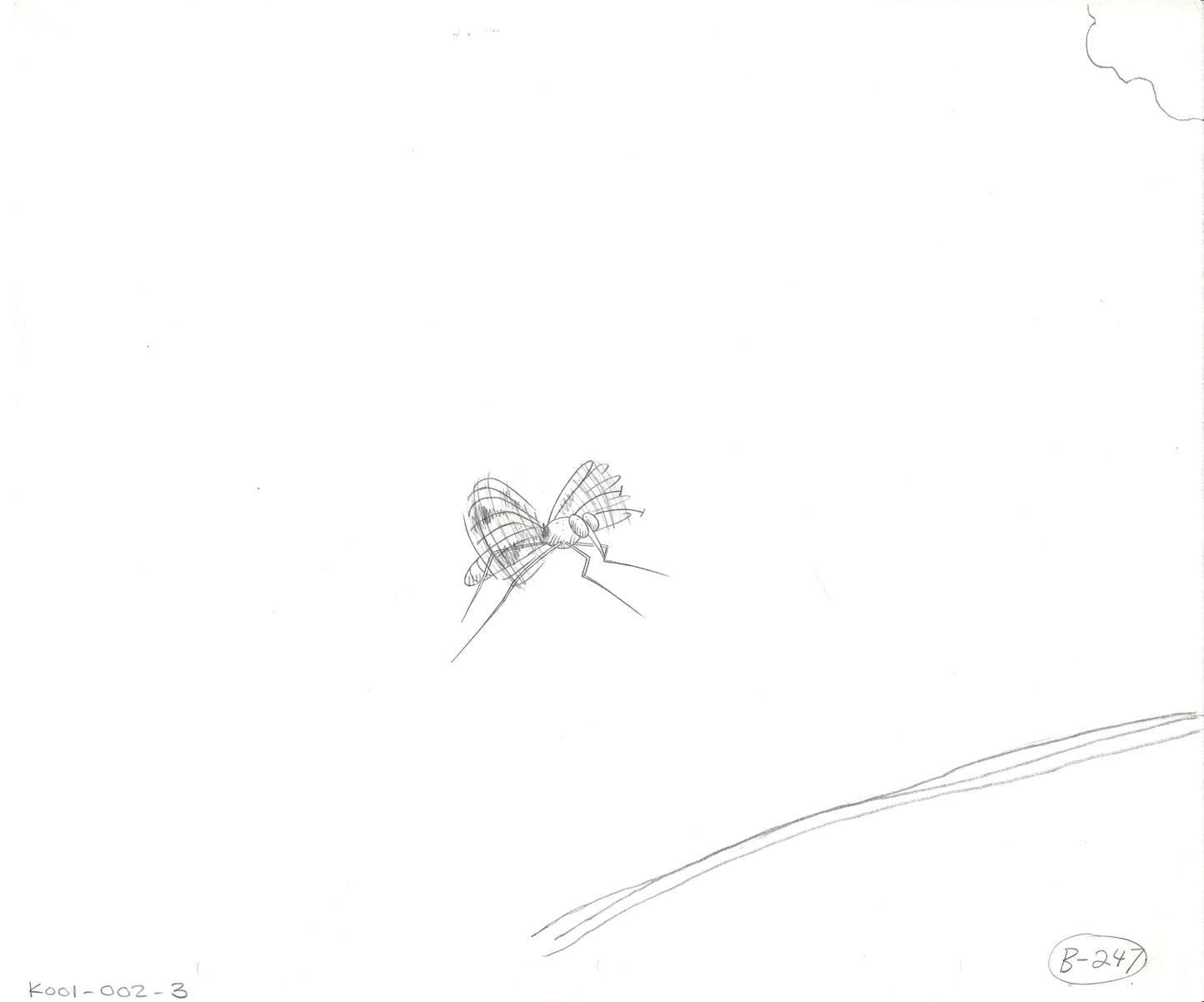 Jurassic Park Mr DNA Mosquito Original Production Animation Drawing Steven Spielberg Michael Crichton 1993