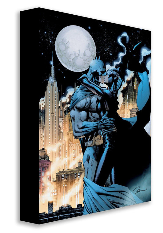Batman Catwoman Jim Lee Warner Brothers DC Comics Mighty Mini Gallery-Wrapped Limited Edition of 1500 Canvas Print Kissing the Knight