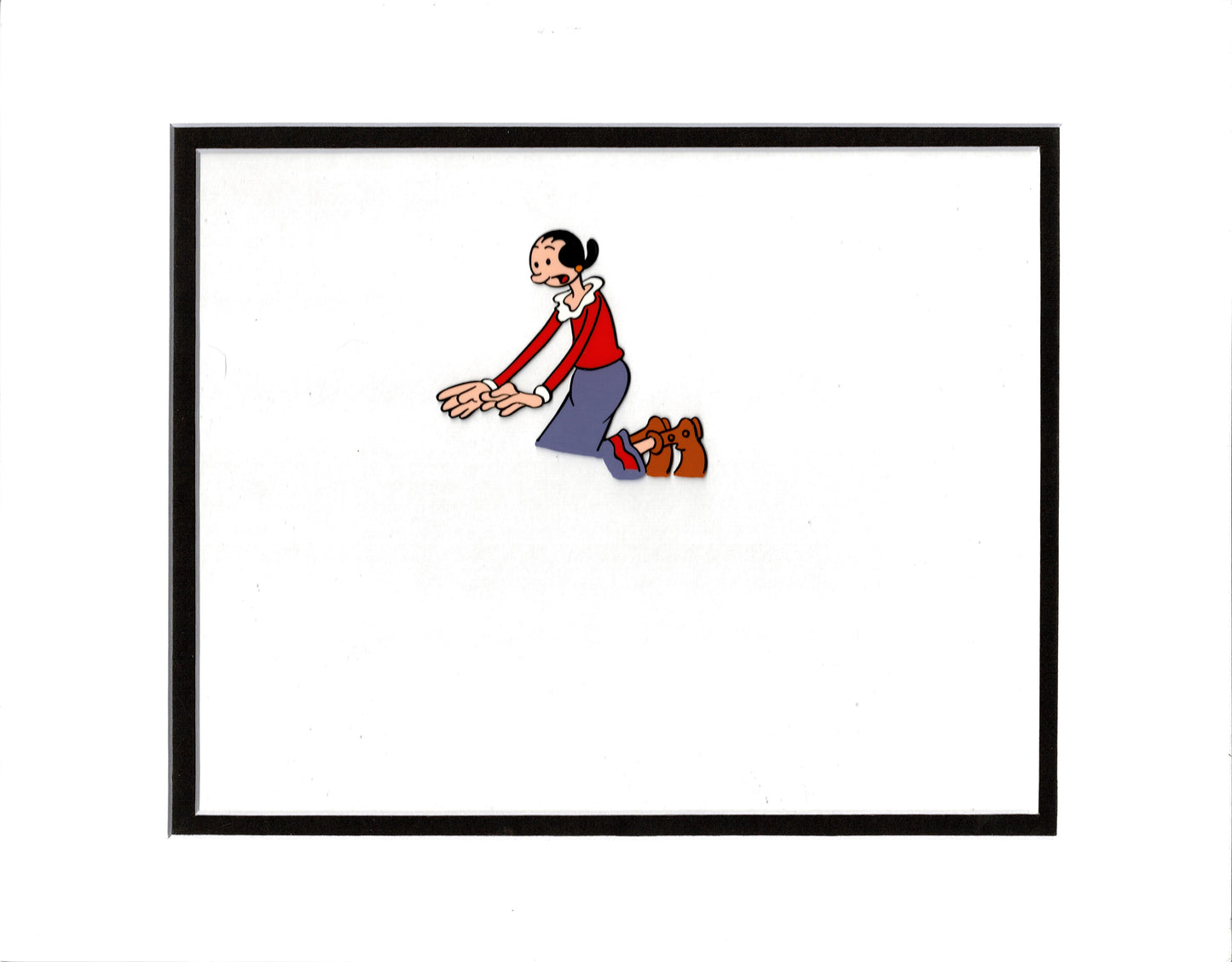 Popeye Olive Oyl Screen-Used Production Animation Cel and Drawing Hand-Inked Pre-1970s 13,