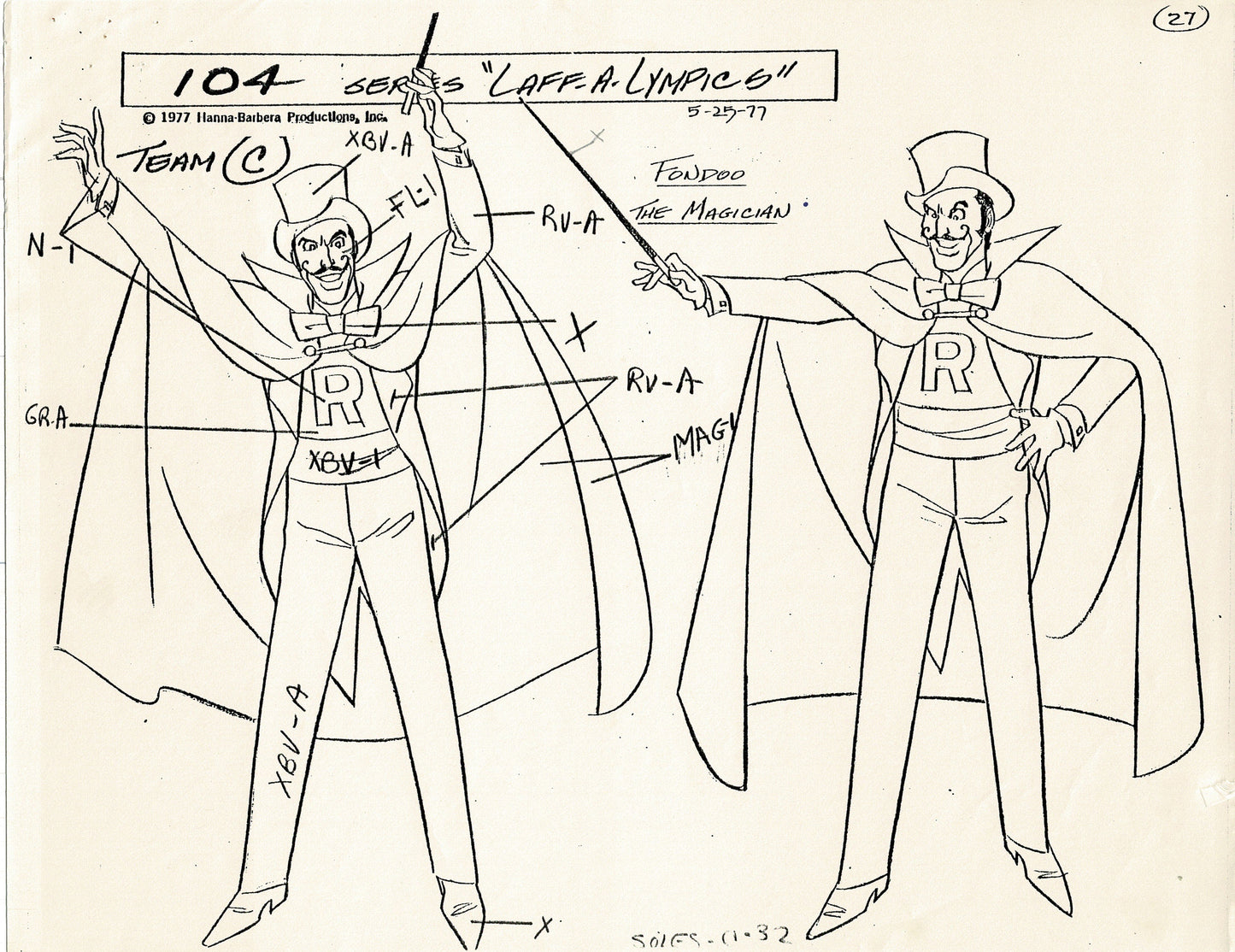 Laff A Lympics Model Sheet Copy Group of 24 Pages 1977 Production Hanna Barbera