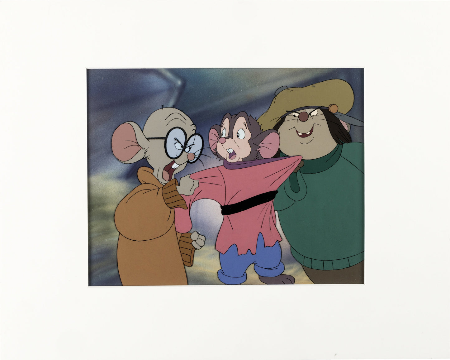 An American Tail Steven Spielberg Don Bluth Key Master Setup Animation Cel and Background from 1986 3