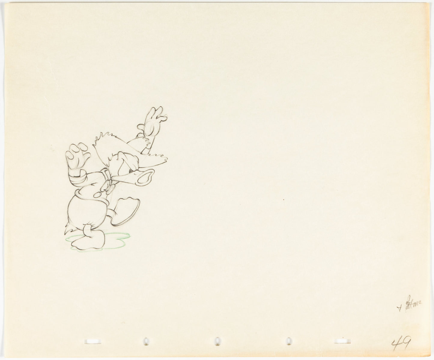 Donald Duck 1942 Original Production Animation Cel Drawing from Disney Donald's Garden 49