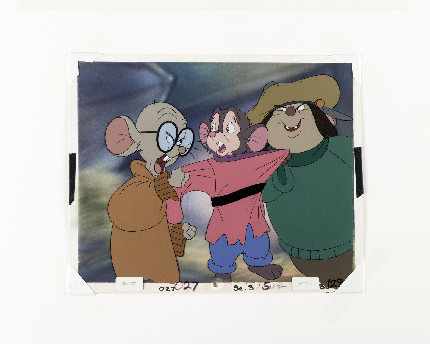 An American Tail Steven Spielberg Don Bluth Key Master Setup Animation Cel and Background from 1986 3