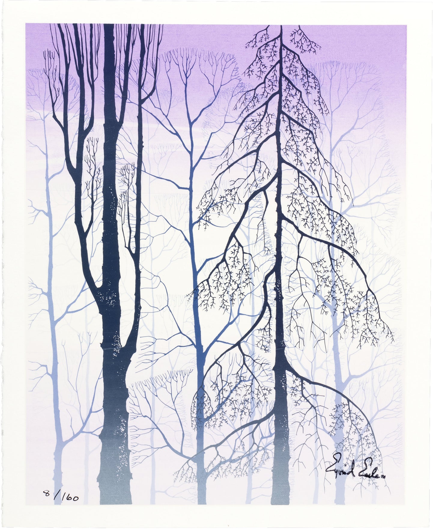 Eyvind Earle "Winter Woods" SOLD-OUT Limited Edition Christmas Card Serigraph Print #8/160 2000