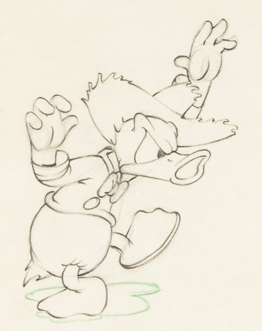 Donald Duck 1942 Original Production Animation Cel Drawing from Disney Donald's Garden 49