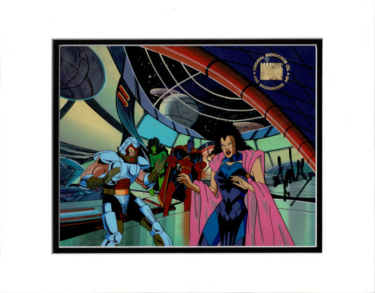 X-Men The Animated Series 1992-1997 Marvel Production Animation Cel Setup with OBG Key Master Setup Lilandra Signed Stan Lee 2