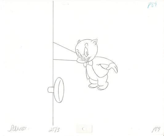 Porky Pig Looney Tunes Animation Cel Drawing Commercial Warner Brothers dr