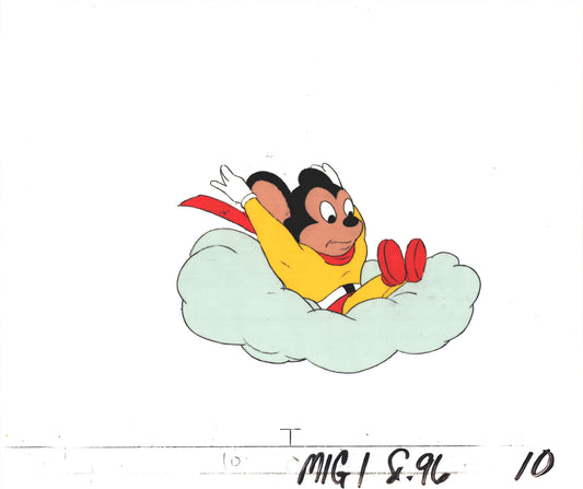 Mighty Mouse Cartoon Production Animation Cel from Filmation Anime Actually Used ON SCREEN D-m10