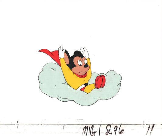 Mighty Mouse Cartoon Production Animation Cel from Filmation Anime Actually Used ON SCREEN D-m11